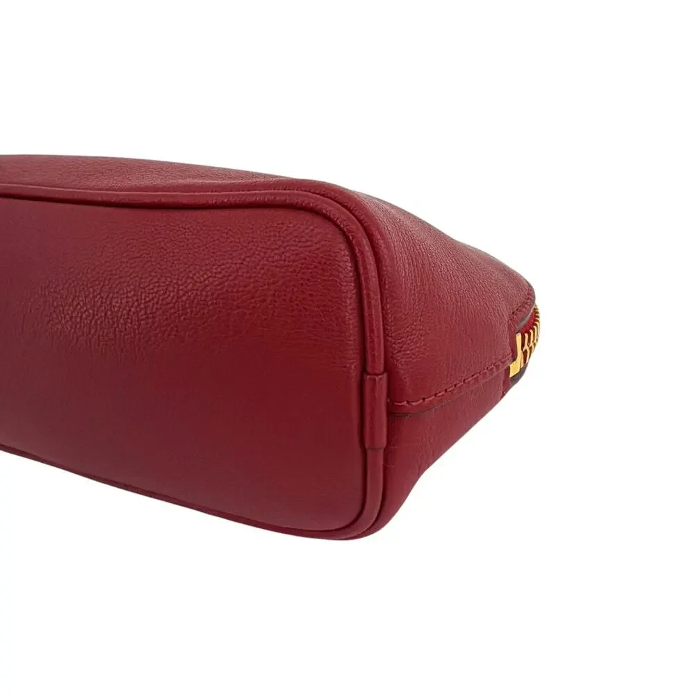 TOM FORD Leather Cosmetic Case Pouch Bag in Red